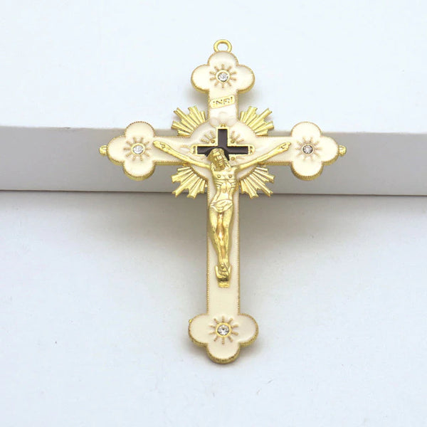 Gold and Pearlescent Catholic Wall Cross Crucifix 3 styles available Modern Grace