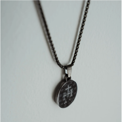 Black Miraculous Medal for Men