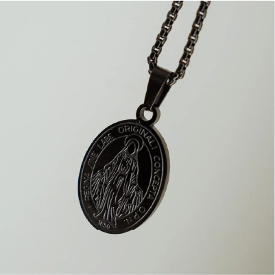Black Miraculous Medal for Men