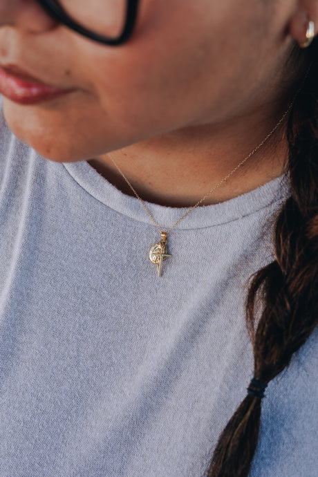 Gold Dainty Crucifix and Miraculous Medal Necklace