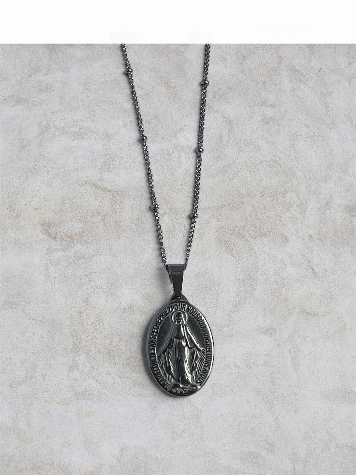 Miraculous Medal with Classic Silver Ball chain
