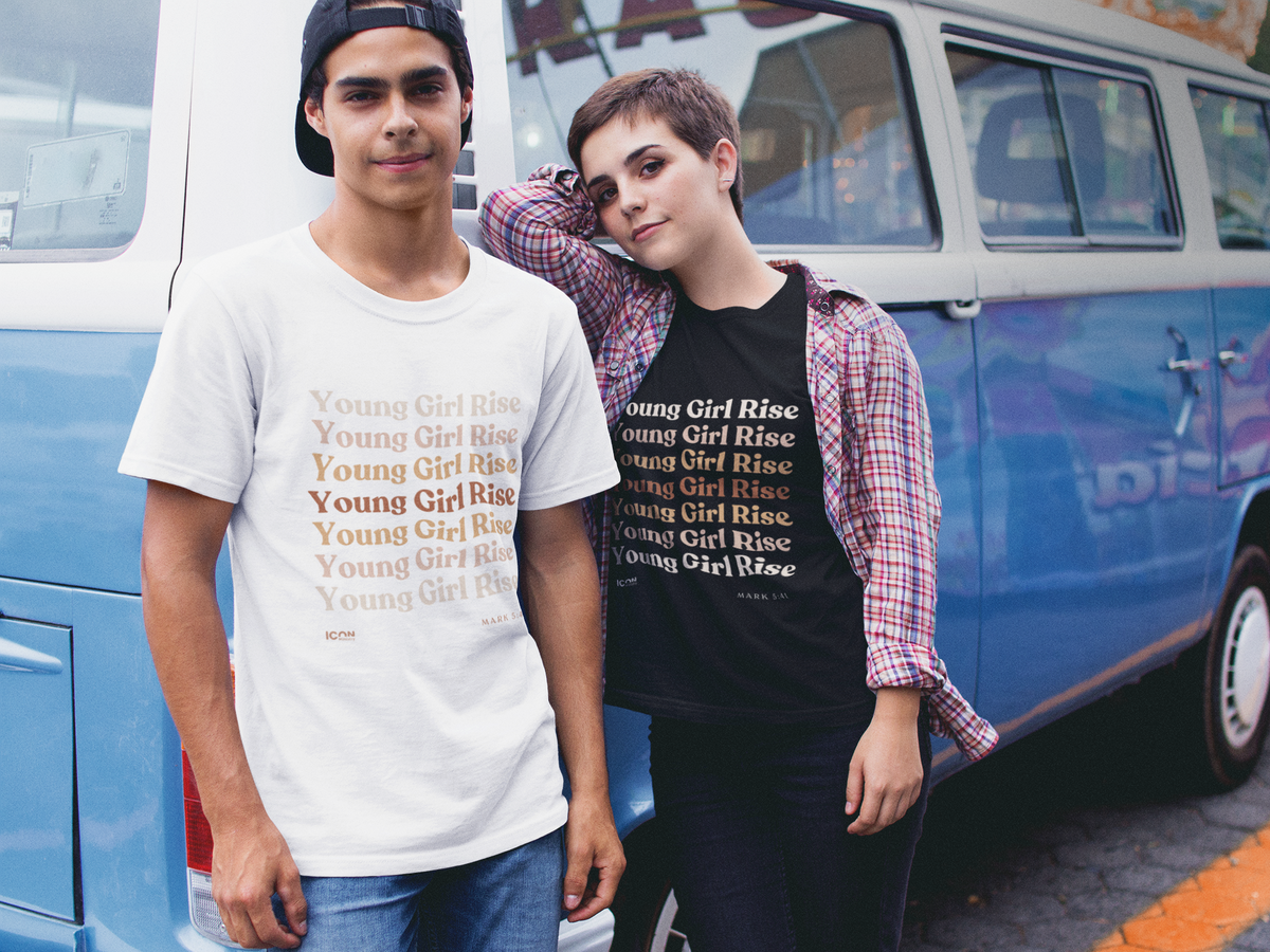 &#39;Young Girl Rise&#39; Cotton Unisex T-shirt