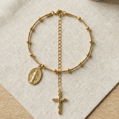 Holy Rosary Beaded Bracelet