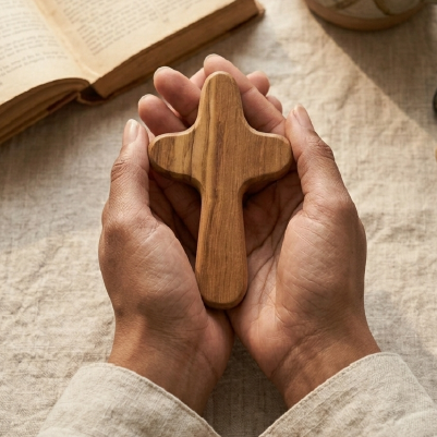 Olive Wooden Prayer Cross