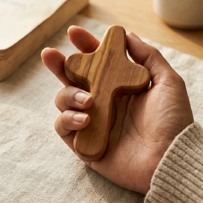 Olive Wooden Prayer Cross