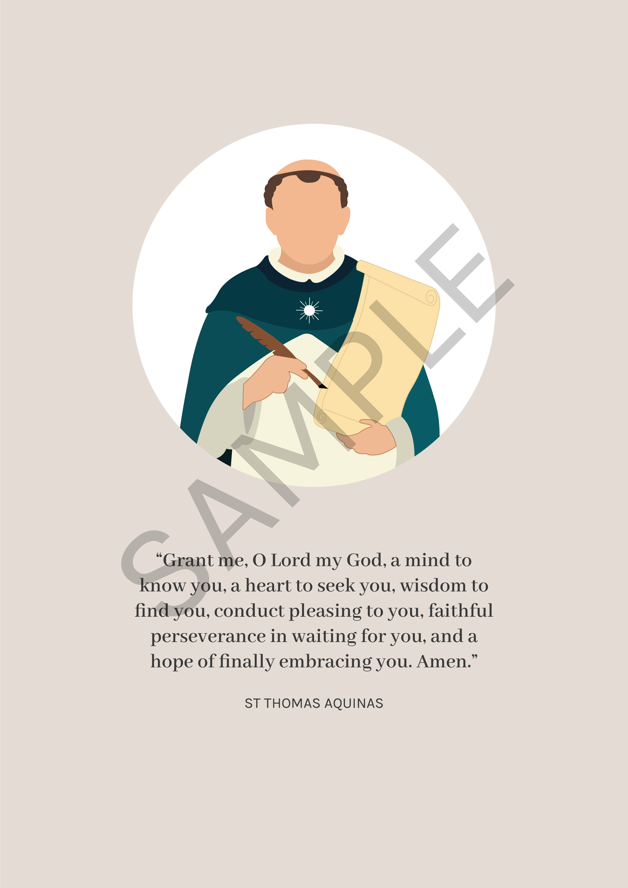St Thomas Aquinas - Digital Print - Modern Grace