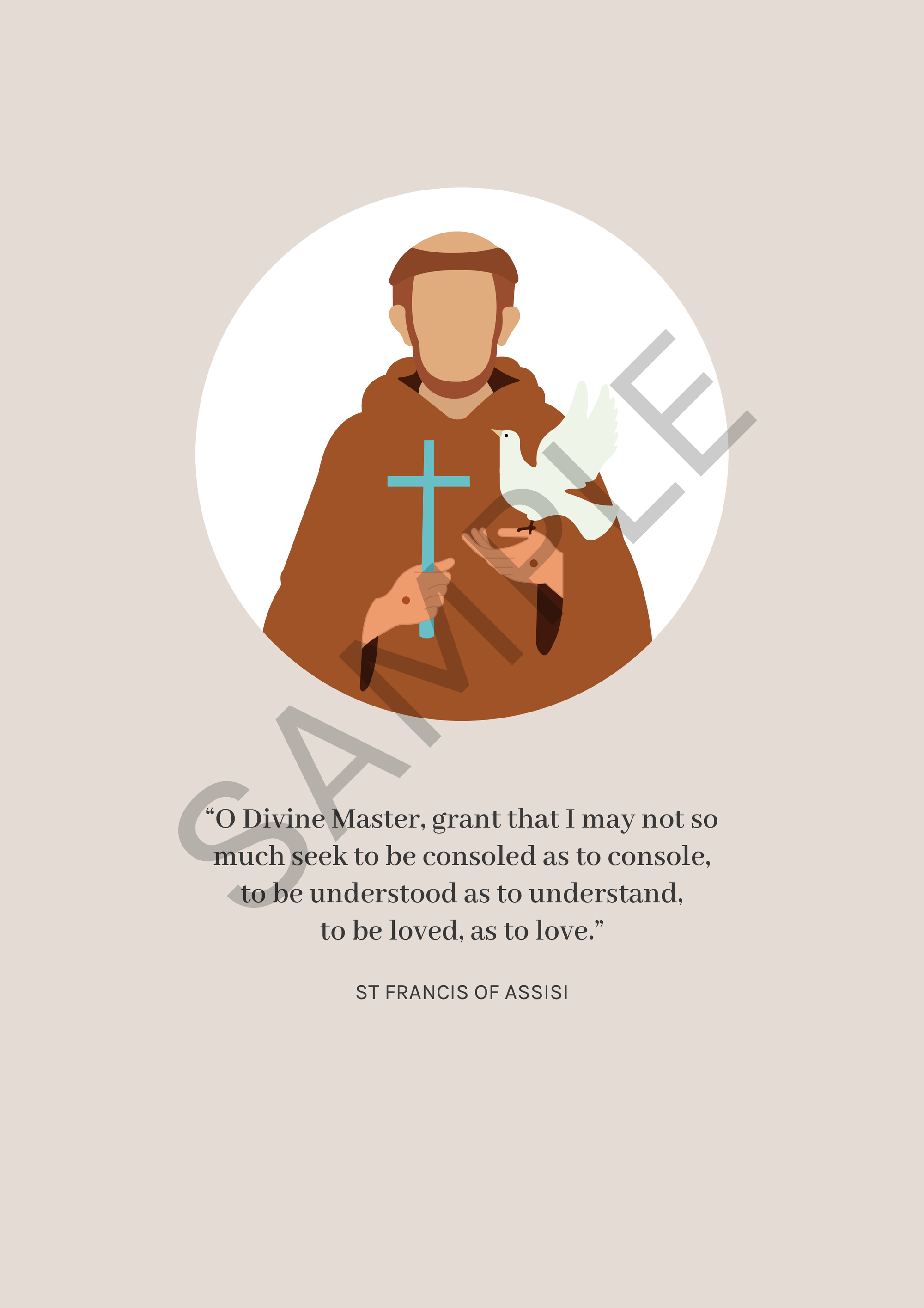 St Francis of Assisi - Digital Print - Modern Grace