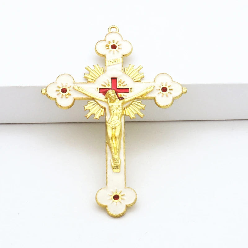 Gold and Pearlescent Catholic Wall Cross Crucifix - 3 styles available