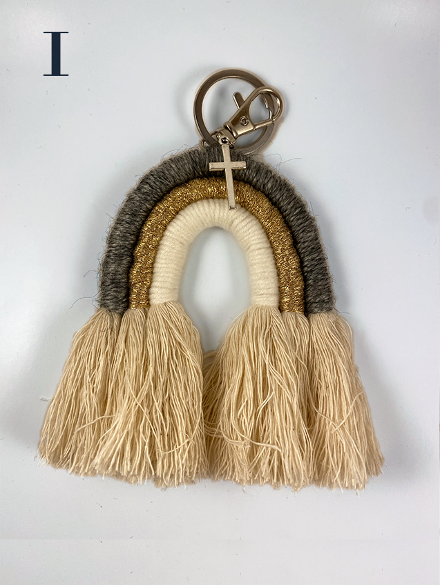 Rainbow Keyring with Silver Cross - Modern Grace