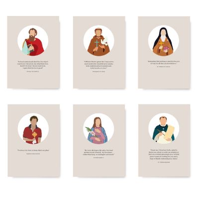 Saint Cards - Pack of 6 Full Colour Blank Cards - Modern Grace