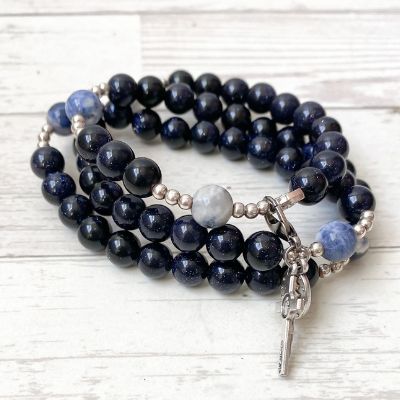 Stella Maris | Triple Stretch &amp; Wrap Rosary Bracelet